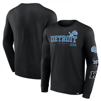 Men's Detroit Lions Black High Whip Pitcher Long Sleeve T-Shirt Men's Detroit Lions Black High Whip Pitcher Long Sleeve T-Shirt