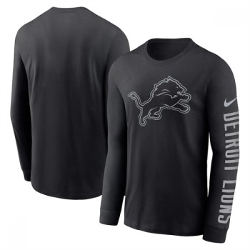 Men's Detroit Lions Black Long Sleeve T-Shirt Men's Detroit Lions Black Long Sleeve T-Shirt