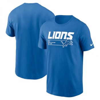 Men's Detroit Lions Blue Division Essential T-Shirt Men's Detroit Lions Blue Division Essential T-Shirt