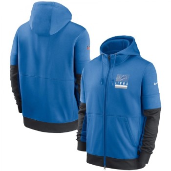 Men's Detroit Lions Blue Sideline Impact Lockup Performance Full-Zip Hoodie Men's Detroit Lions Blue Sideline Impact Lockup Performance Full-Zip Hoodie