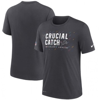 Men's Detroit Lions Charcoal 2021 Crucial Catch Performance T-Shirt Men's Detroit Lions Charcoal 2021 Crucial Catch Performance T-Shirt