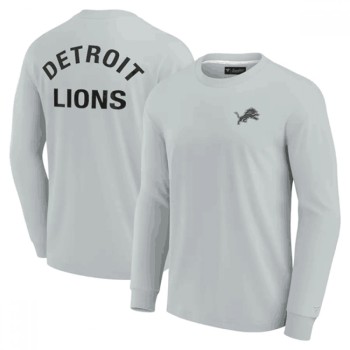 Men's Detroit Lions Grey Signature Unisex Super Soft Long Sleeve T-Shirt Men's Detroit Lions Grey Signature Unisex Super Soft Long Sleeve T-Shirt
