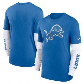 Men's Detroit Lions Heather Blue Slub Fashion Long Sleeve T-Shirt Men's Detroit Lions Heather Blue Slub Fashion Long Sleeve T-Shirt
