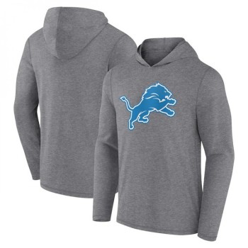 Men's Detroit Lions Heather Gray Primary Logo Long Sleeve Hoodie T-Shirt Men's Detroit Lions Heather Gray Primary Logo Long Sleeve Hoodie T-Shirt