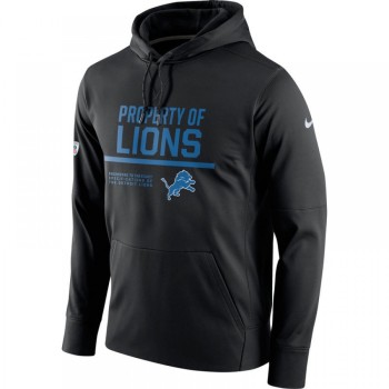 Men's Detroit Lions Black Circuit Property Of Performance Pullover Hoodie