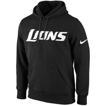Men's Detroit Lions Black KO Wordmark Performance Hoodie