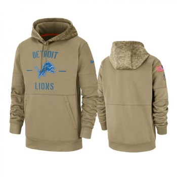 Men's Detroit Lions Tan 2019 Salute to Service Sideline Therma Pullover Hoodie Men's Detroit Lions Tan 2019 Salute to Service Sideline Therma Pullover Hoodie