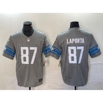 Men's Detroit Lions #87 Sam LaPorta Grey 2023 F.U.S.E. Vapor Untouchable Limited Stitched Jersey Men's Detroit Lions #87 Sam LaPorta Grey 2023 F.U.S.E. Vapor Untouchable Limited Stitched Jersey