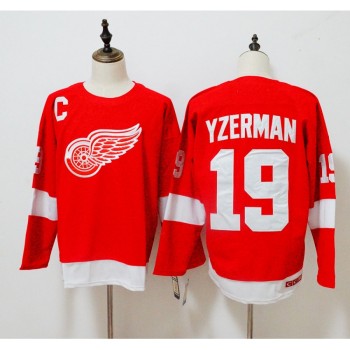 Men's Detroit Red Wings #19 Steve Yzerman Red Throwback CCM Stitched NHL Jersey Men's Detroit Red Wings #19 Steve Yzerman Red Throwback CCM Stitched NHL Jersey