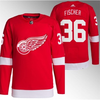 Men's Detroit Red Wings #36 Christian Fischer Red Stitched Jersey Men's Detroit Red Wings #36 Christian Fischer Red Stitched Jersey