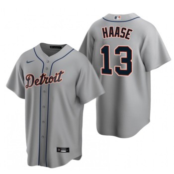 Men's Detroit Tigers #13 Eric Haase Grey Cool Base Stitched Jersey Men's Detroit Tigers #13 Eric Haase Grey Cool Base Stitched Jersey