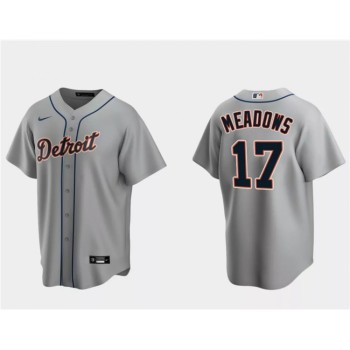 Men's Detroit Tigers #17 Austin Meadows Grey Cool Base Stitched Jersey Men's Detroit Tigers #17 Austin Meadows Grey Cool Base Stitched Jersey