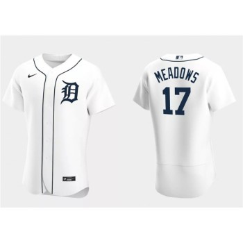 Men's Detroit Tigers #17 Austin Meadows White Flex Base Stitched Jersey Men's Detroit Tigers #17 Austin Meadows White Flex Base Stitched Jersey
