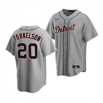 Men's Detroit Tigers #20 Spencer Torkelson Grey Cool Base Stitched Jersey Men's Detroit Tigers #20 Spencer Torkelson Grey Cool Base Stitched Jersey