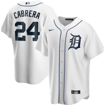 Men's Detroit Tigers #24 Miguel Cabrera White Cool Base Stitched Jersey Men's Detroit Tigers #24 Miguel Cabrera White Cool Base Stitched Jersey
