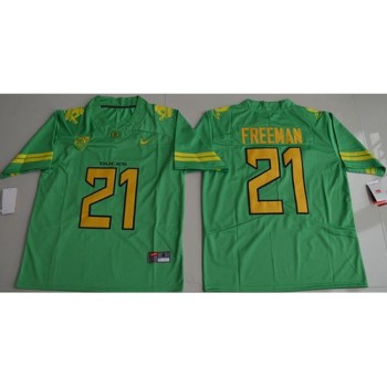 Men's Ducks #21 Royce Freeman Apple Green Electric Lightning Limited Stitched Jersey Men's Ducks #21 Royce Freeman Apple Green Electric Lightning Limited Stitched Jersey
