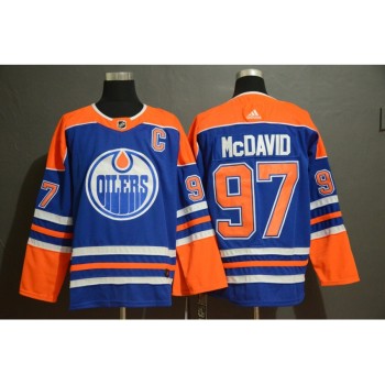 Men's Edmonton Oilers #97 Connor McDavid Royal Stitched NHL Jersey