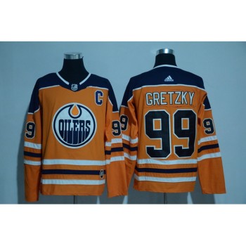 Men's Edmonton Oilers #99 Wayne Gretzky Orange Stitched NHL Jersey