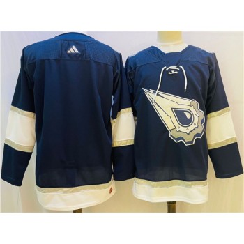 Men's Edmonton Oilers Blank Navy/White Stitched Jersey