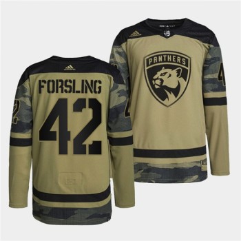 Men's Florida Panthers #42 Gustav Forsling 2022 Camo Military Appreciation Night Stitched Jersey Men's Florida Panthers #42 Gustav Forsling 2022 Camo Military Appreciation Night Stitched Jersey