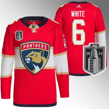 Men's Florida Panthers #6 Colin White Red 2023 Stanley Cup Final Stitched Jersey Men's Florida Panthers #6 Colin White Red 2023 Stanley Cup Final Stitched Jersey