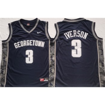 Men's Georgetown Hoyas #3 Allen Iverson Navy Stitched Jersey Men's Georgetown Hoyas #3 Allen Iverson Navy Stitched Jersey
