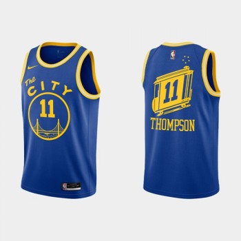 Men's Golden State Warriors #11 Klay Thompson 2020-2021 Blue Dri-FIT Hardwood Classic Stitched NBA Jersey Men's Golden State Warriors #11 Klay Thompson 2020-2021 Blue Dri-FIT Hardwood Classic Stitched NBA Jersey