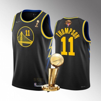 Men's Golden State Warriors #11 Klay Thompson 2022 Black NBA Finals Champions Stitched Jersey Men's Golden State Warriors #11 Klay Thompson 2022 Black NBA Finals Champions Stitched Jersey
