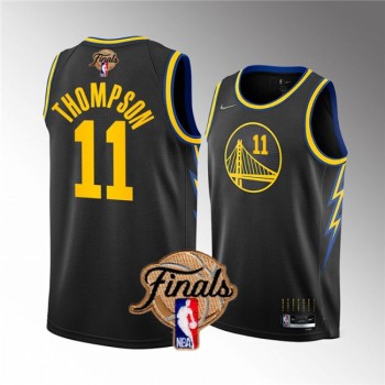 Men's Golden State Warriors #11 Klay Thompson 2022 Black NBA Finals Stitched Jersey Men's Golden State Warriors #11 Klay Thompson 2022 Black NBA Finals Stitched Jersey