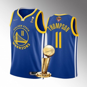 Men's Golden State Warriors #11 Klay Thompson 2022 Royal NBA Finals Champions Stitched Jersey Men's Golden State Warriors #11 Klay Thompson 2022 Royal NBA Finals Champions Stitched Jersey