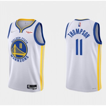 Men's Golden State Warriors #11 Klay Thompson 2022 White 75th Anniversary Stitched Jersey Men's Golden State Warriors #11 Klay Thompson 2022 White 75th Anniversary Stitched Jersey