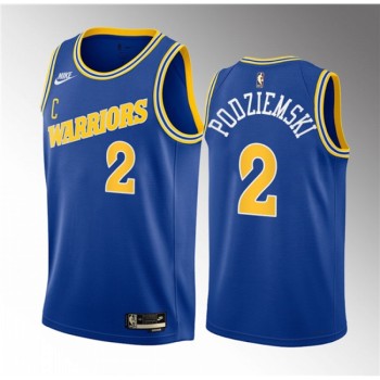 Men's Golden State Warriors #2 Brandin Podziemski Royal 2023 Draft Classic Edition Swingman Stitched Basketball Jersey