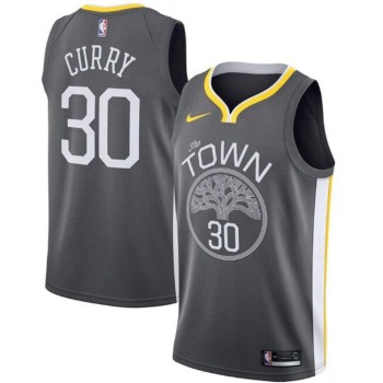Men's Golden State Warriors #30 Stephen Curry Black Statement Edition Stitched Jersey