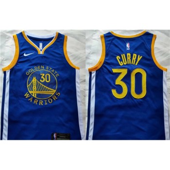 Men's Golden State Warriors #30 Stephen Curry Blue Stitched Basketball Jersey