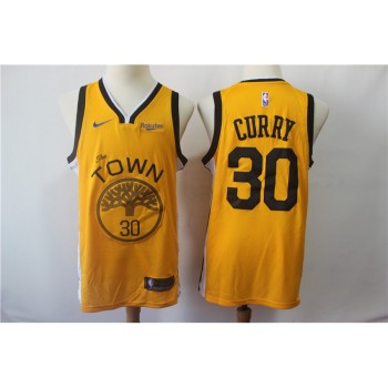 Men's Golden State Warriors #30 Stephen Curry Yellow 2019 Earned Edition Swingman Stitched NBA Jersey