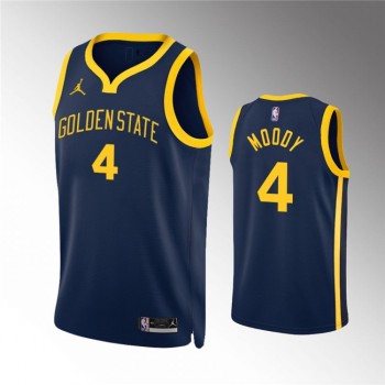 Men's Golden State Warriors #4 Moses Moody Navy Statement EditionStitched Jersey Men's Golden State Warriors #4 Moses Moody Navy Statement EditionStitched Jersey