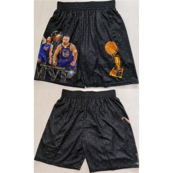 Men's Golden State Warriors Black NBA Finals Shorts(Run Small)