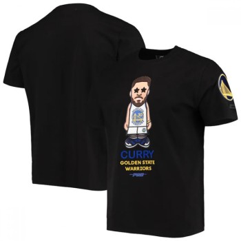 Men's Golden State Warriors #30 Stephen Curry Black Pro Standard Caricature T-Shirt