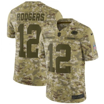 Men's Green Bay Packers #12 Aaron Rodgers 2018 Camo Salute to Service Limited Stitched NFL Jersey Men's Green Bay Packers #12 Aaron Rodgers 2018 Camo Salute to Service Limited Stitched NFL Jersey