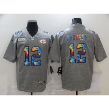 Men's Green Bay Packers #12 Aaron Rodgers 2020 Grey Crucial Catch Limited Stitched Jersey Men's Green Bay Packers #12 Aaron Rodgers 2020 Grey Crucial Catch Limited Stitched Jersey