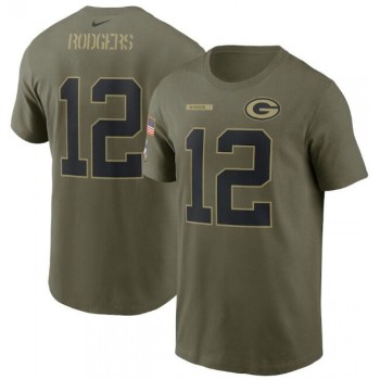 Men's Green Bay Packers #12 Aaron Rodgers 2021 Olive Salute To Service Legend Performance T-Shirt Men's Green Bay Packers #12 Aaron Rodgers 2021 Olive Salute To Service Legend Performance T-Shirt