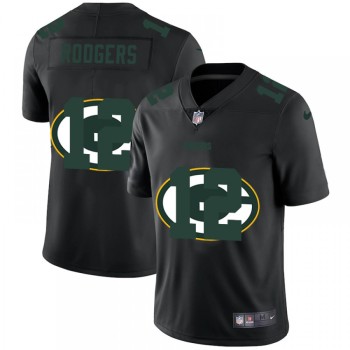 Men's Green Bay Packers #12 Aaron Rodgers Black Shadow Logo Limited Stitched Jersey Men's Green Bay Packers #12 Aaron Rodgers Black Shadow Logo Limited Stitched Jersey
