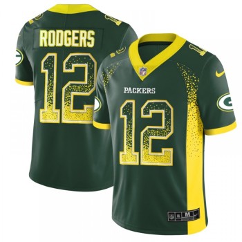 Men's Green Bay Packers #12 Aaron Rodgers Green 2018 Drift Fashion Color Rush Limited Stitched NFL Jersey Men's Green Bay Packers #12 Aaron Rodgers Green 2018 Drift Fashion Color Rush Limited Stitched NFL Jersey