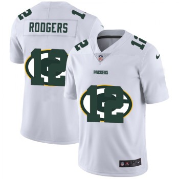 Men's Green Bay Packers #12 Aaron Rodgers White Shadow Logo Limited Stitched Jersey Men's Green Bay Packers #12 Aaron Rodgers White Shadow Logo Limited Stitched Jersey