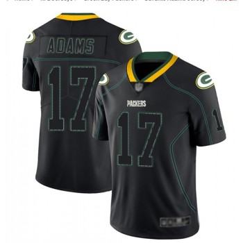 Men's Green Bay Packers #17 Davante Adams Black Lights Out Color Rush NFL Limited Stitched Jersey Men's Green Bay Packers #17 Davante Adams Black Lights Out Color Rush NFL Limited Stitched Jersey
