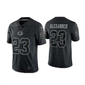 Men's Green Bay Packers #23 Jaire Alexander Black Reflective Limited Stitched Football Jersey Men's Green Bay Packers #23 Jaire Alexander Black Reflective Limited Stitched Football Jersey