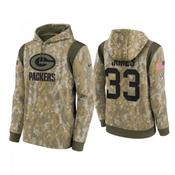 Men's Green Bay Packers #33 Aaron Jones Camo 2021 Salute To Service Therma Performance Pullover Hoodie Men's Green Bay Packers #33 Aaron Jones Camo 2021 Salute To Service Therma Performance Pullover Hoodie