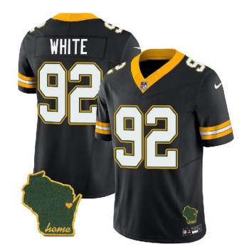 Men's Green Bay Packers #92 Reggie White Black 2023 F.U.S.E. Home Patch Vapor Untouchable Limited Stitched Jersey Men's Green Bay Packers #92 Reggie White Black 2023 F.U.S.E. Home Patch Vapor Untouchable Limited Stitched Jersey