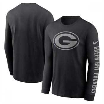 Men's Green Bay Packers Black Long Sleeve T-Shirt Men's Green Bay Packers Black Long Sleeve T-Shirt