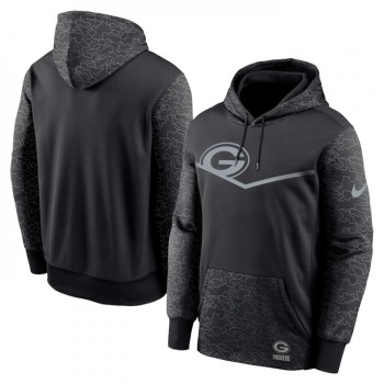 Men's Green Bay Packers Black Reflective Therma Hoodie Men's Green Bay Packers Black Reflective Therma Hoodie